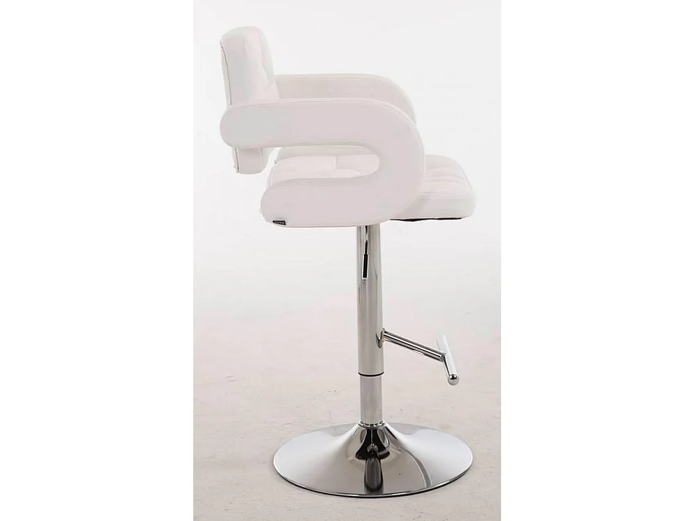 Lot de 2  Tabouret de bar - Similicuir & Métal chromé - Blanc - Dublin