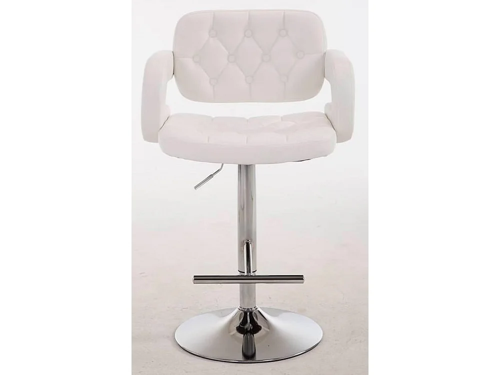 Lot de 2  Tabouret de bar - Similicuir & Métal chromé - Blanc - Dublin