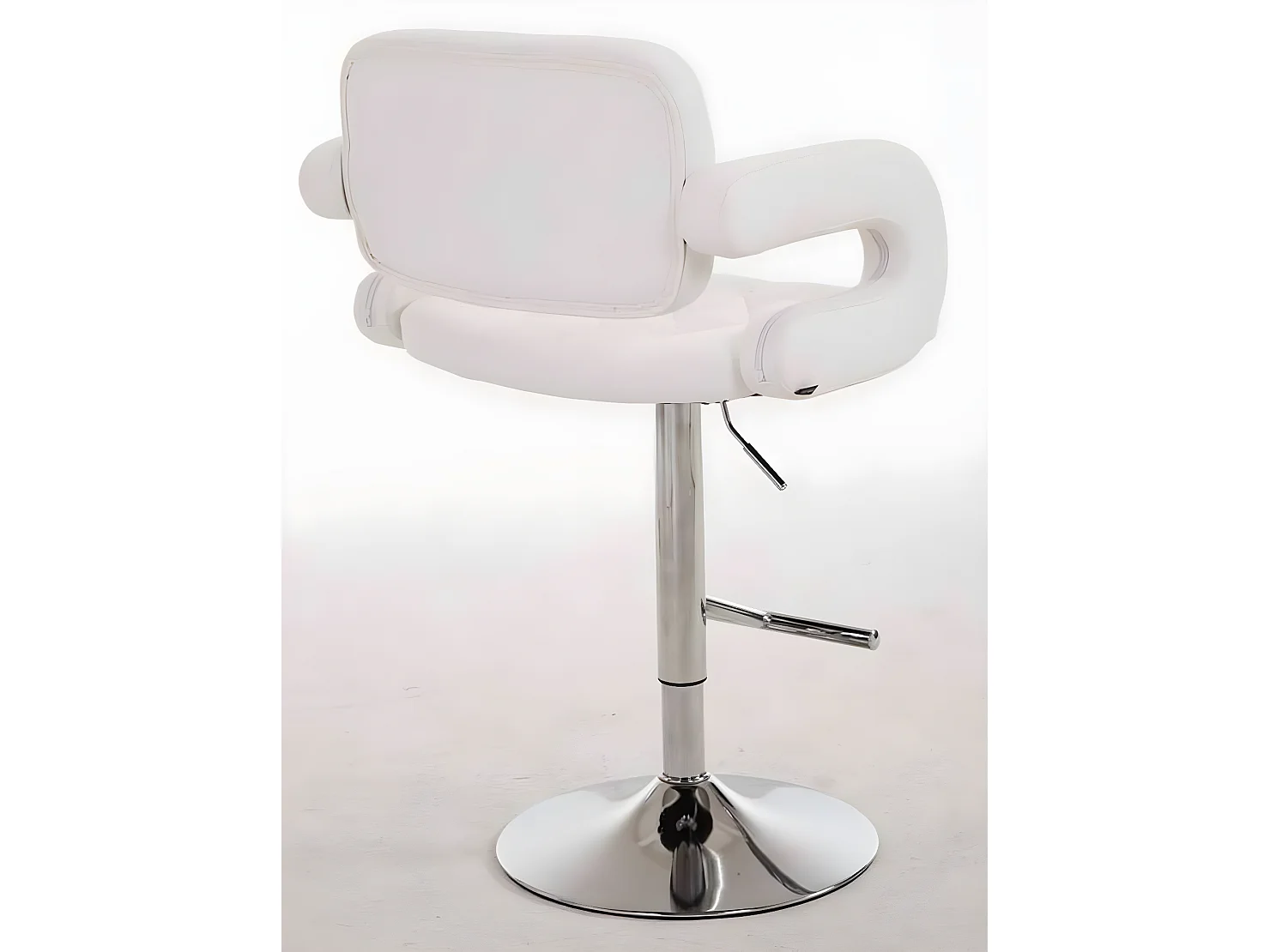 Lot de 2  Tabouret de bar - Similicuir & Métal chromé - Blanc - Dublin