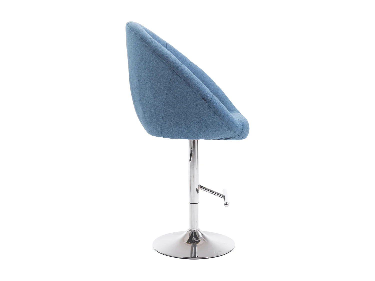 Tabouret de bar - Tissu & Chrome - Bleu - London