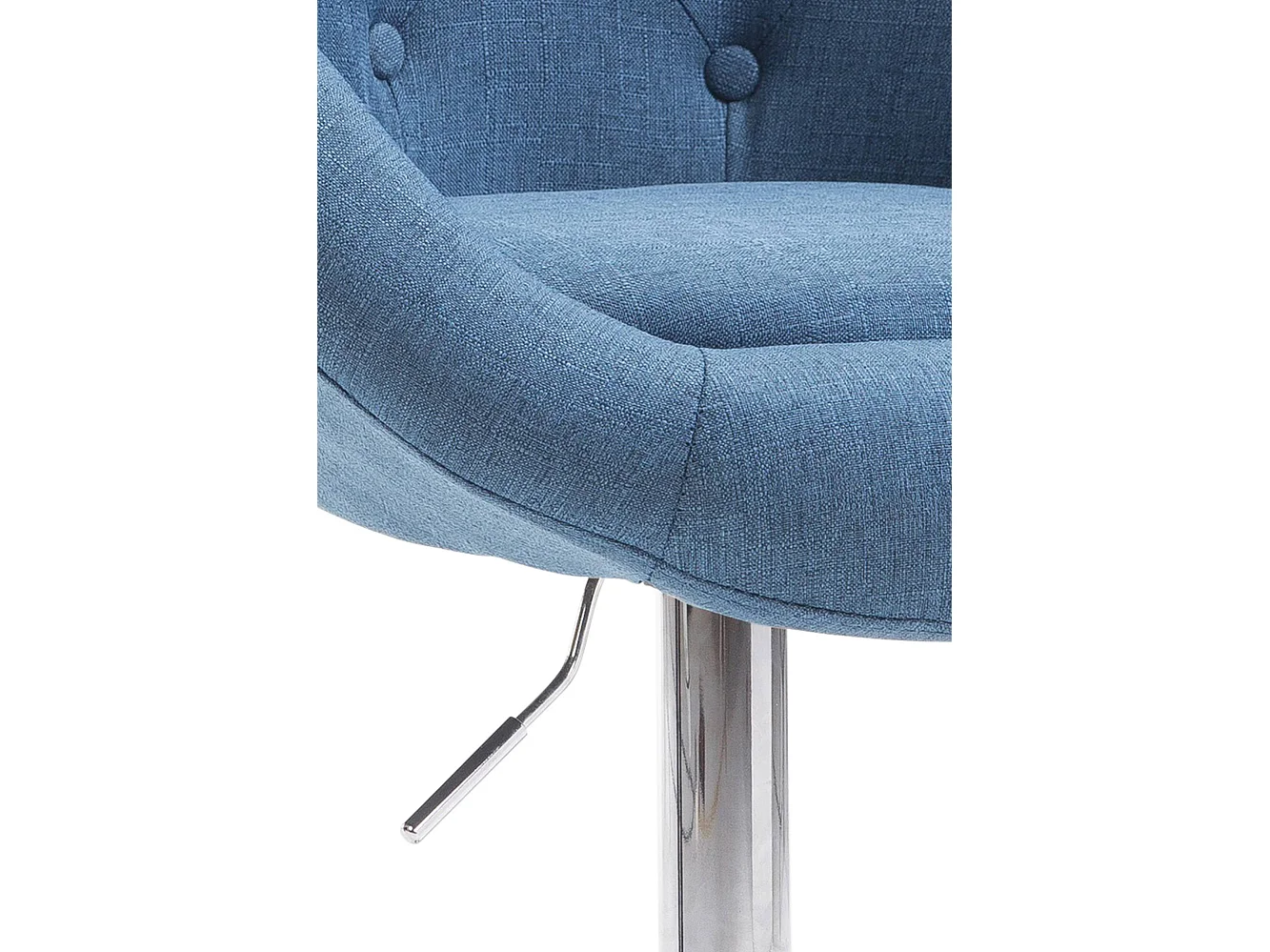 Tabouret de bar - Tissu & Chrome - Bleu - London