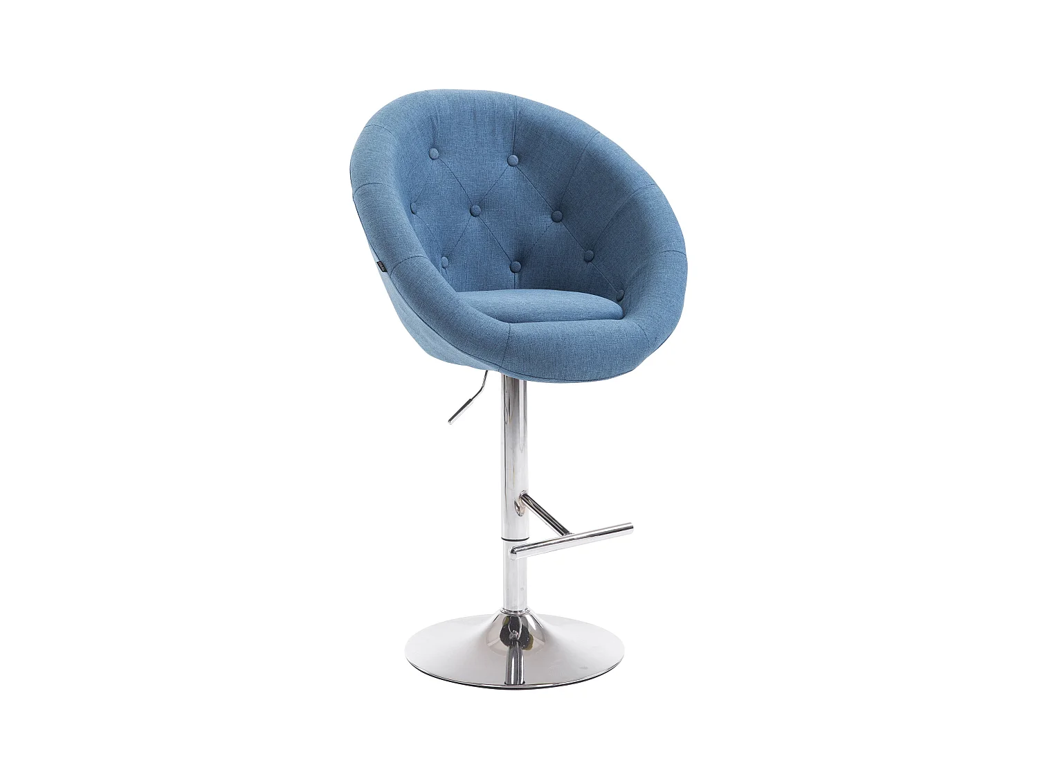 Tabouret de bar - Tissu & Chrome - Bleu - London