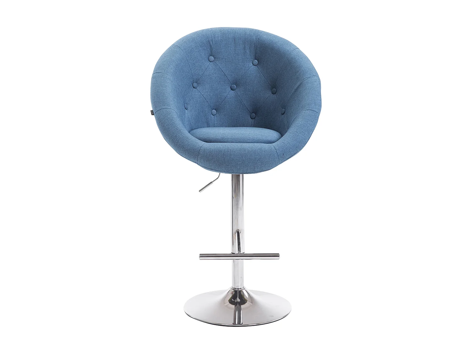 Tabouret de bar - Tissu & Chrome - Bleu - London