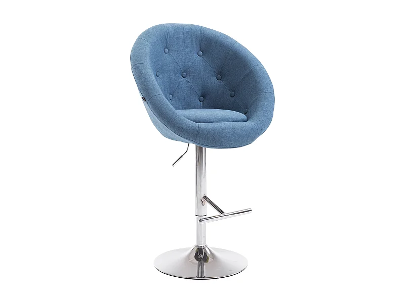 Barkruk - Stof & chroom - blauw - London