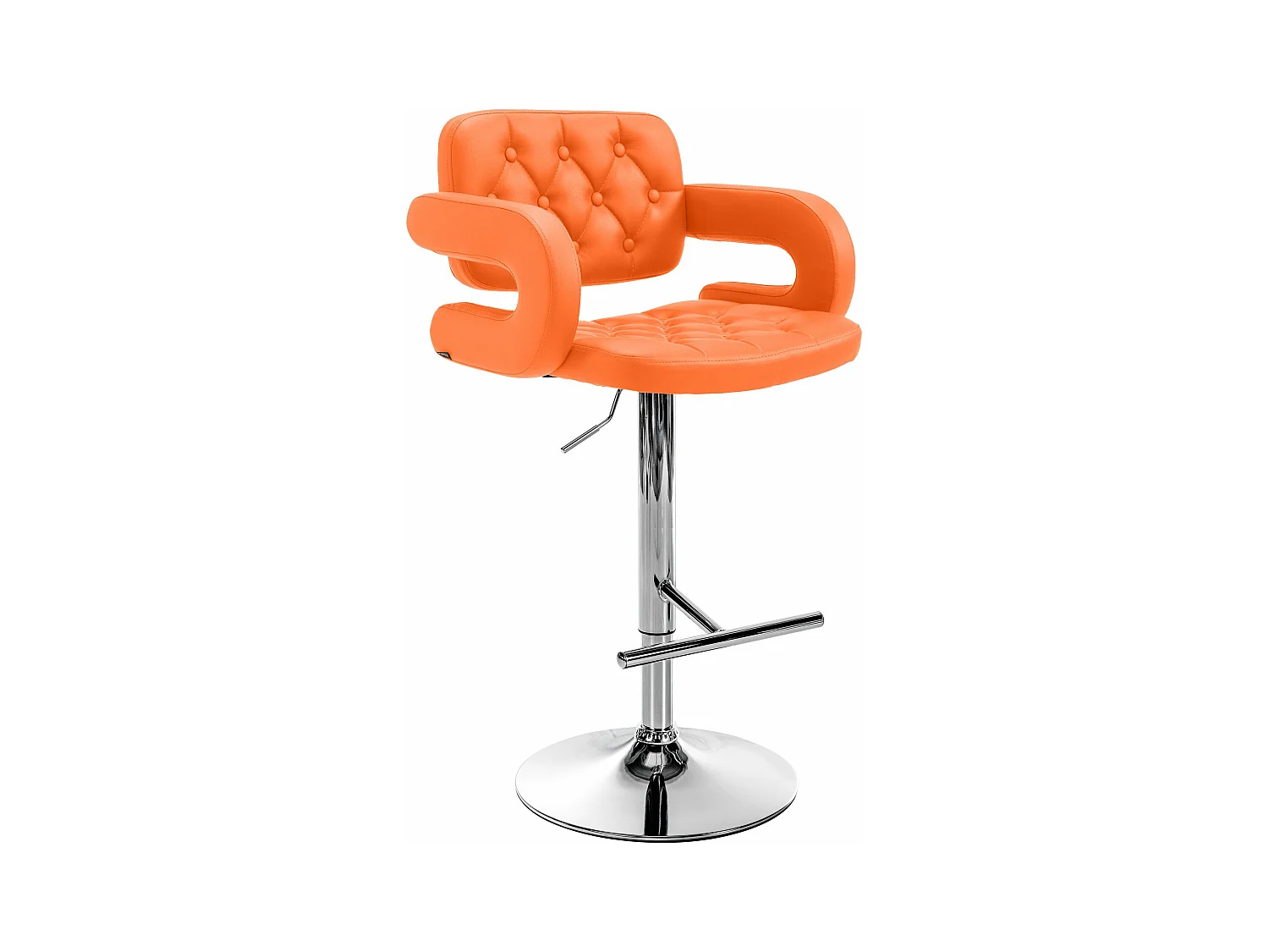 Tabouret de bar - Similicuir & Métal - Orange - Dublin