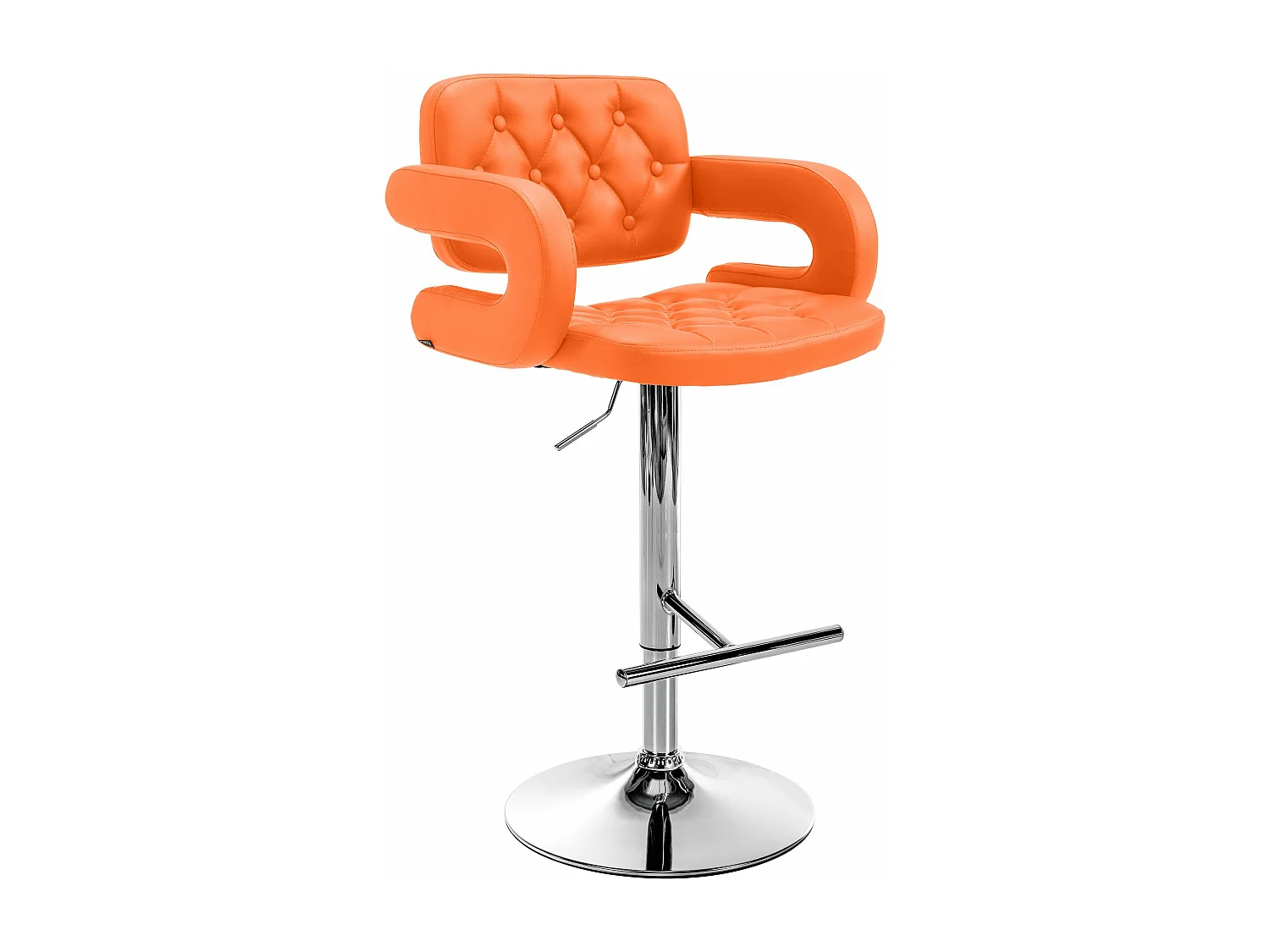 Tabouret de bar - Similicuir & Métal - Orange - Dublin