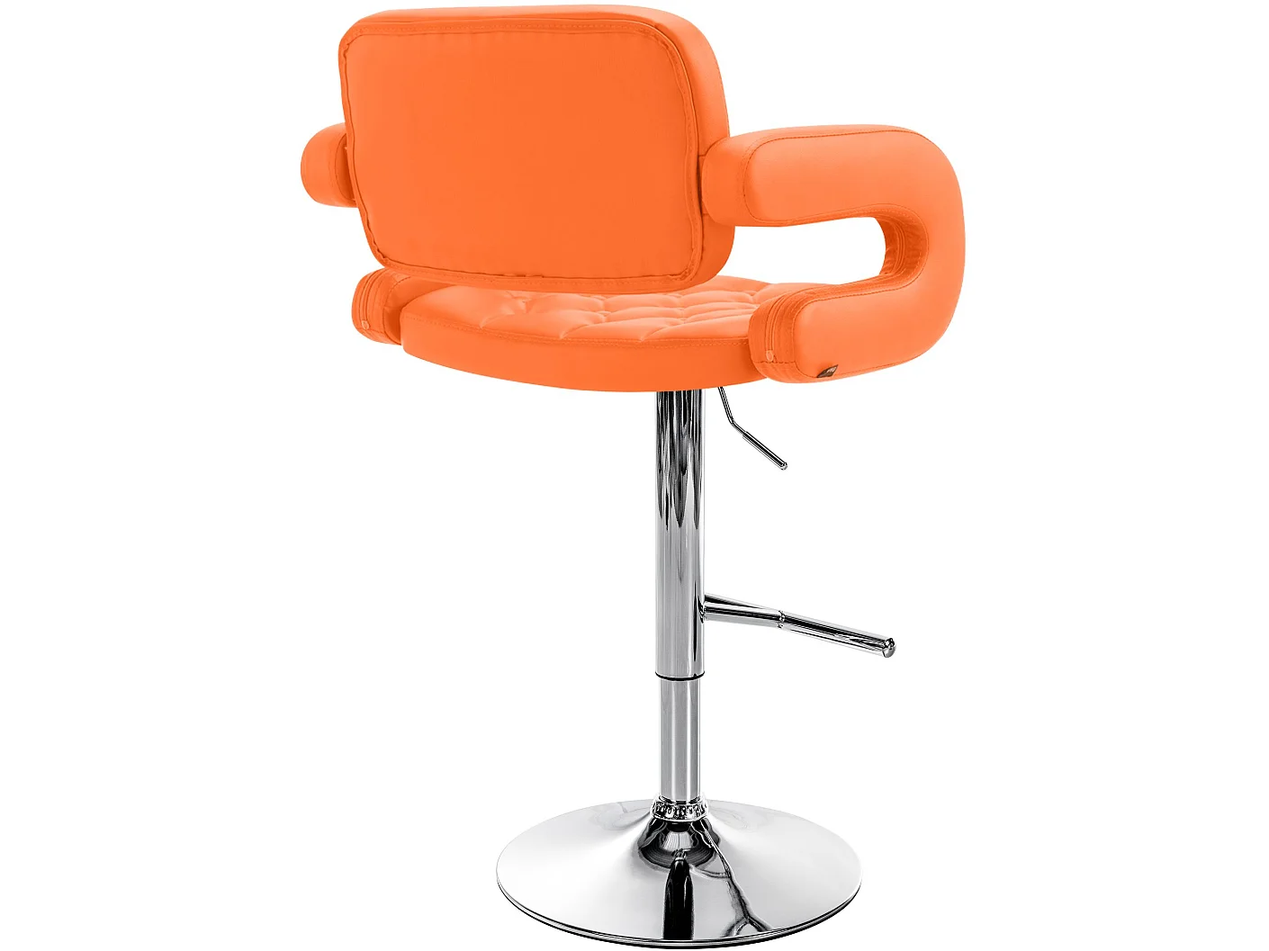 Tabouret de bar - Similicuir & Chrome - Orange - Dublin