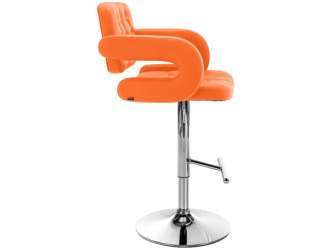 Tabouret de bar - Similicuir & Chrome - Orange - Dublin