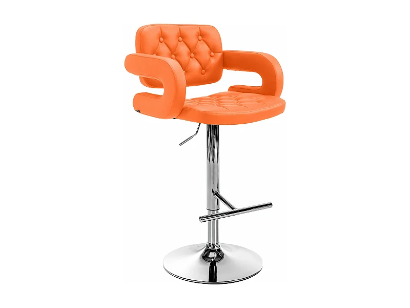 Tabouret de bar - Similicuir & Métal - Orange - Dublin