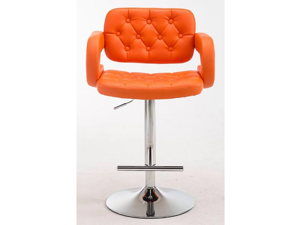 2er Set Barhocker - Kunstleder & chrom - orange - Dublin