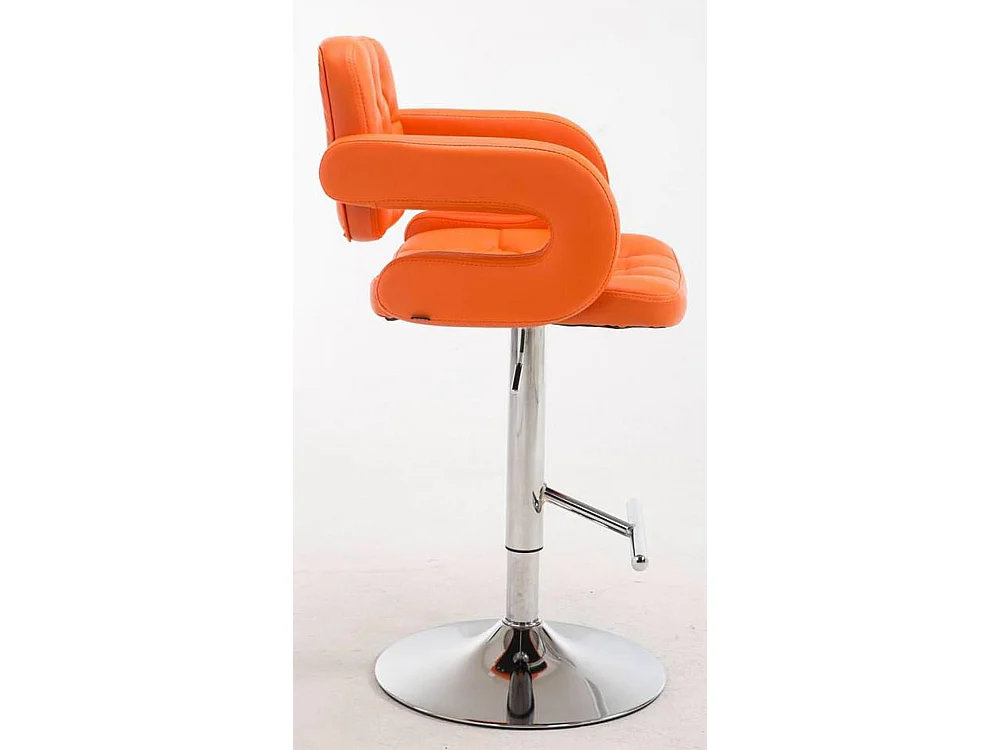 Lot de 2  Tabouret de bar - Similicuir & Chrome - Orange - Dublin