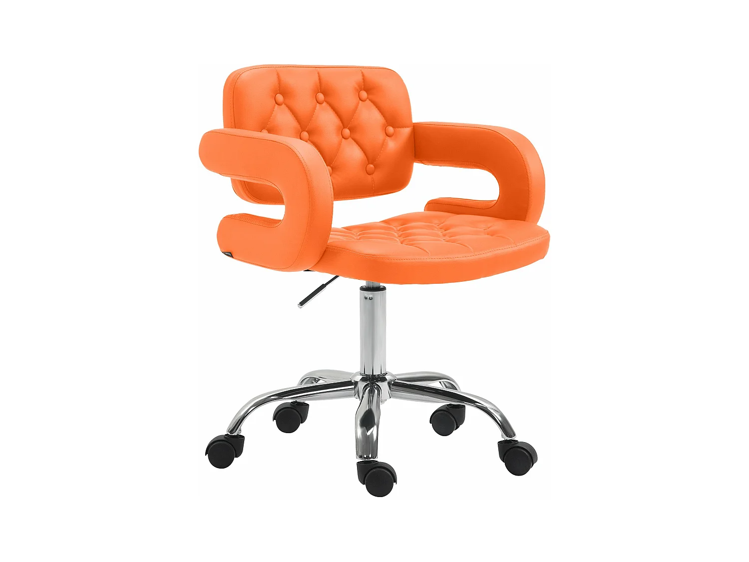 Chaise de bureau - Similicuir & Métal chromé - Orange - Dublin