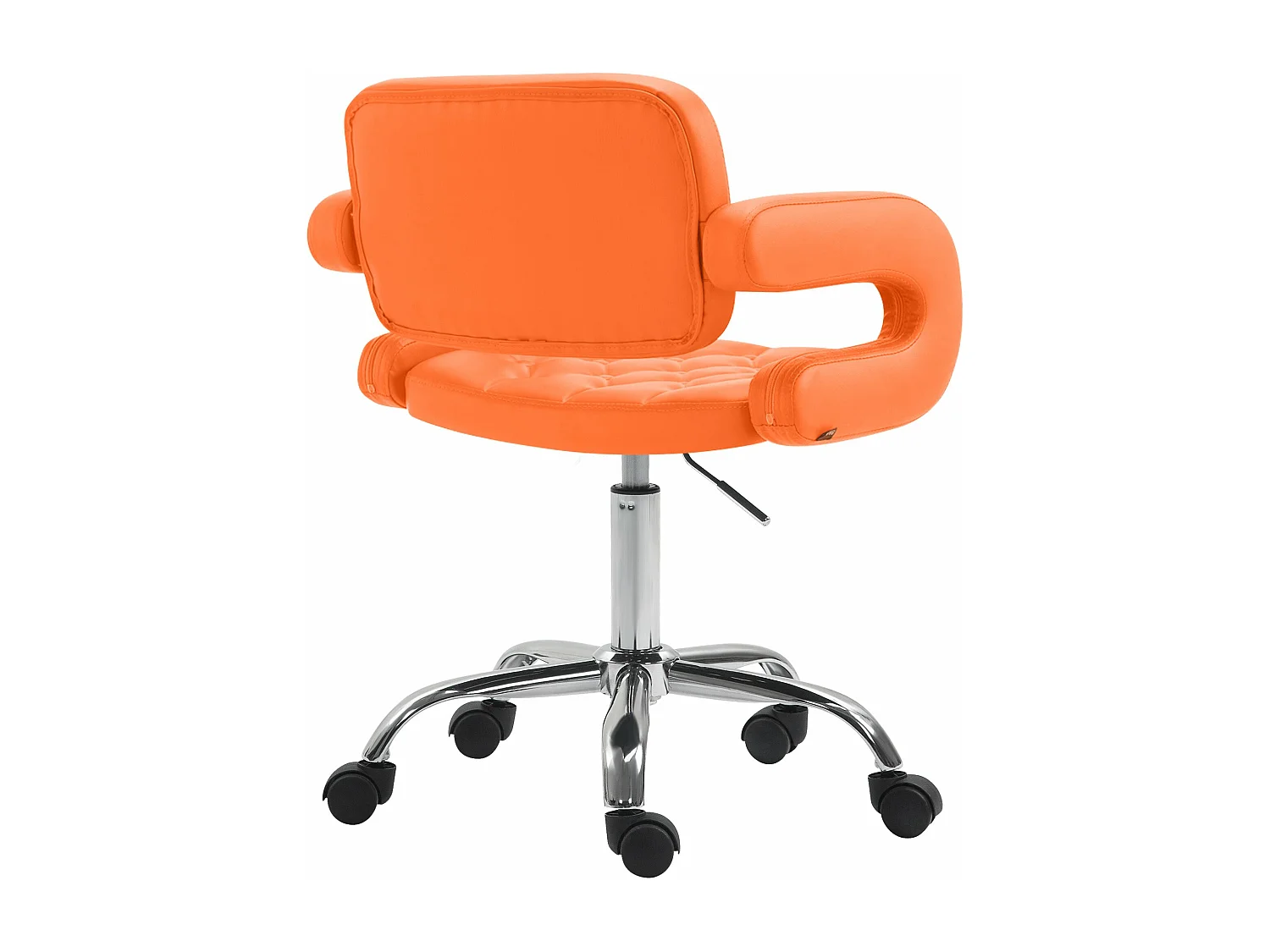 Chaise de bureau - Similicuir & Métal chromé - Orange - Dublin