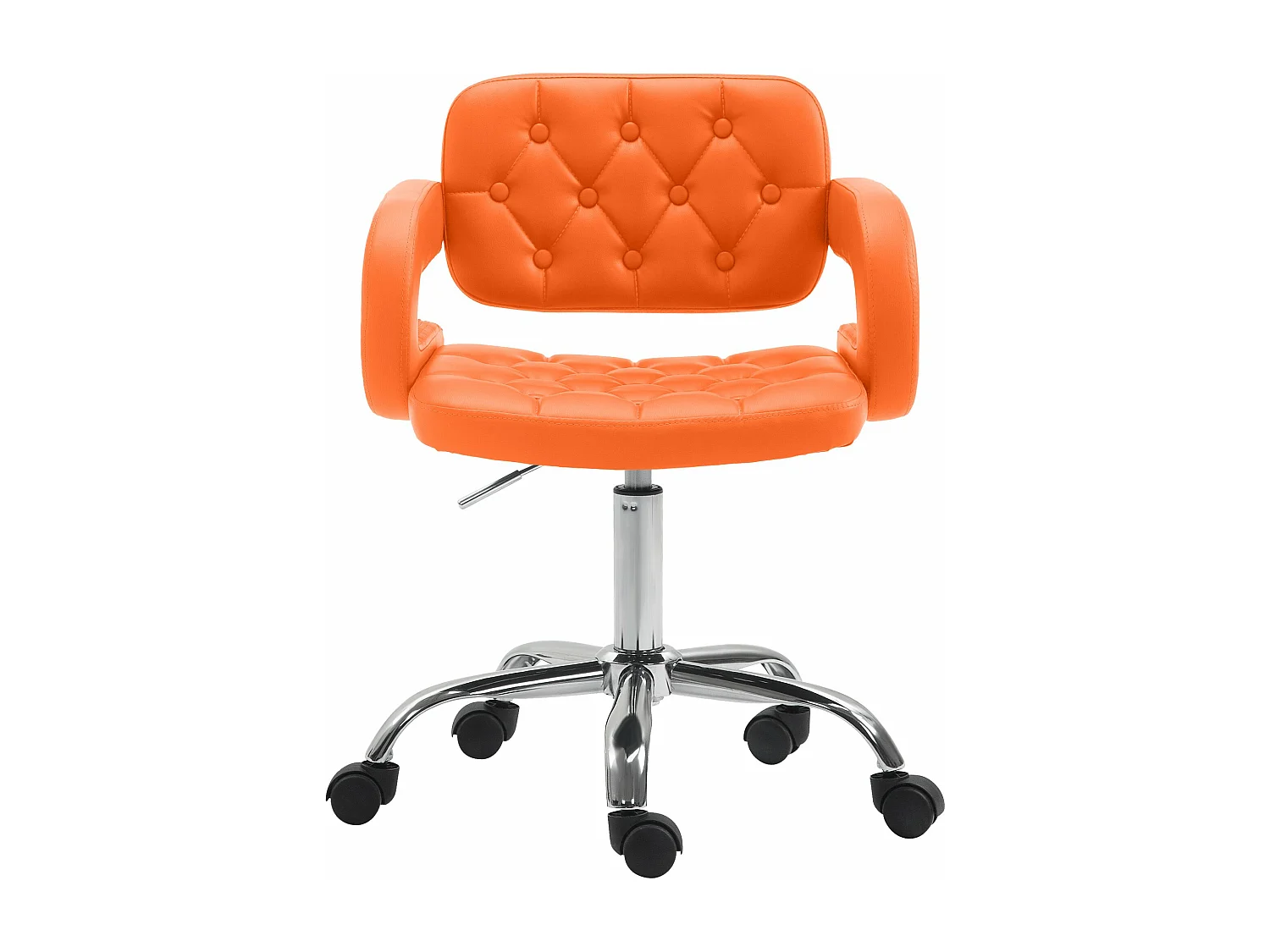 Chaise de bureau - Similicuir & Métal chromé - Orange - Dublin