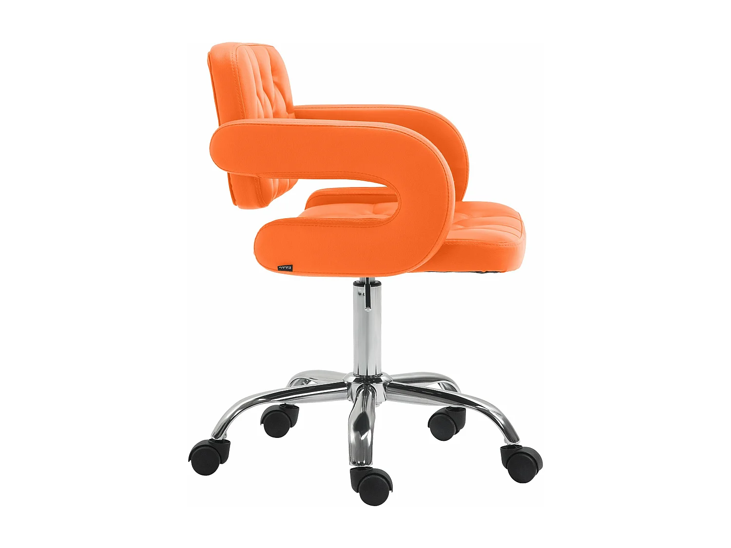 Chaise de bureau - Similicuir & Métal chromé - Orange - Dublin