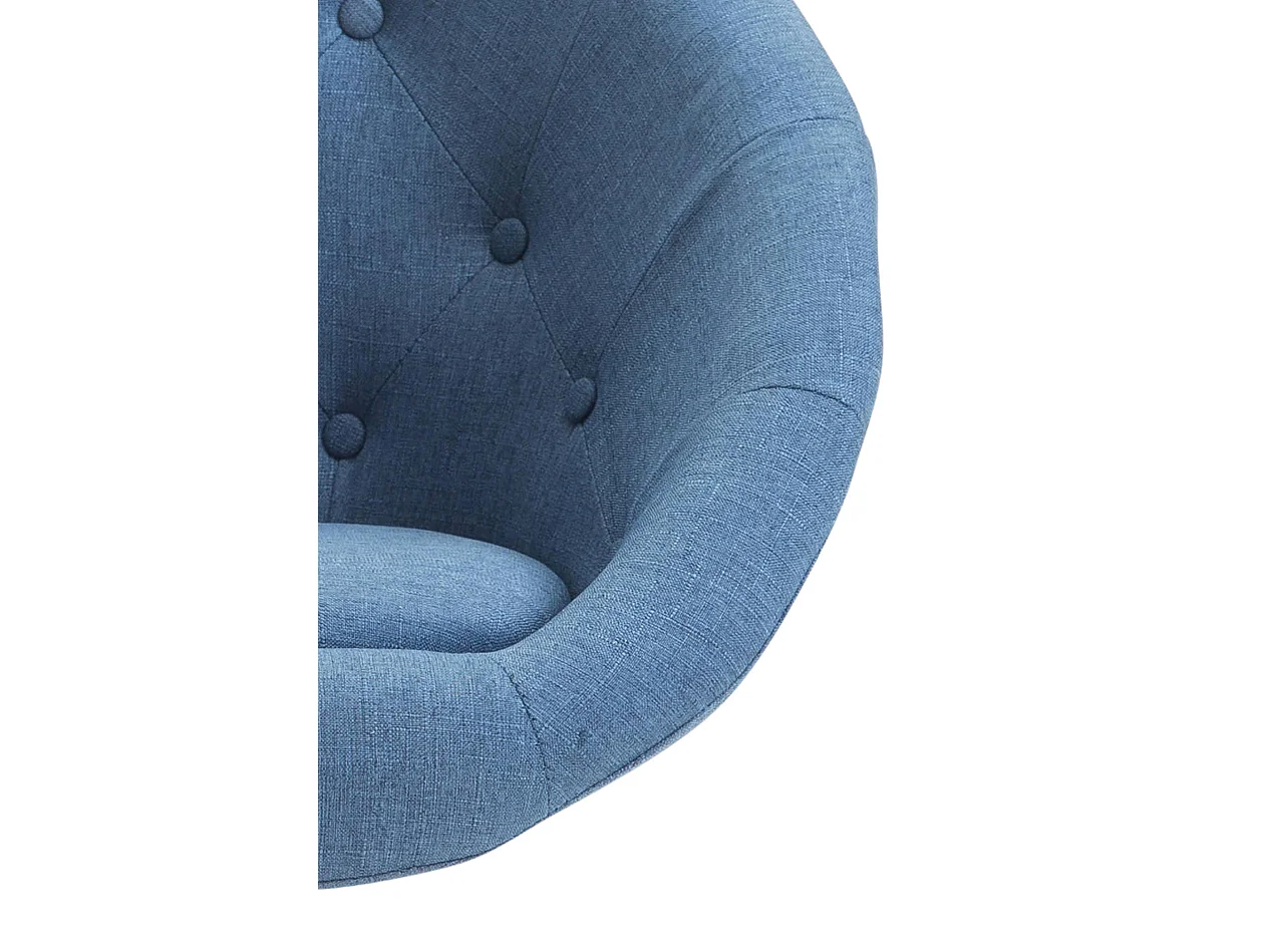 Tabouret de bureau - Tissu & Métal chromé - Bleu - London V2 Stoff