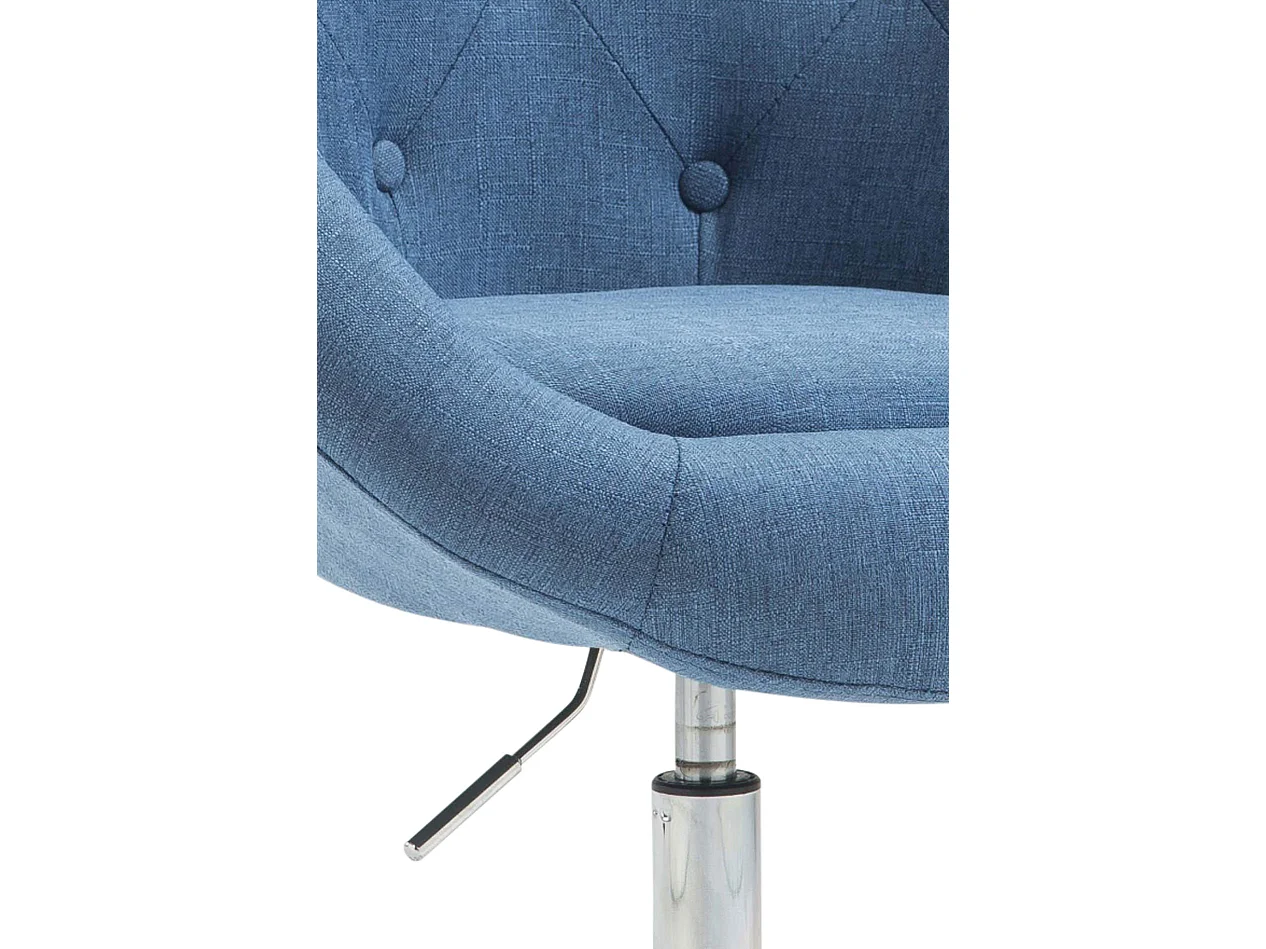 Tabouret de bureau - Tissu & Métal chromé - Bleu - London V2 Stoff