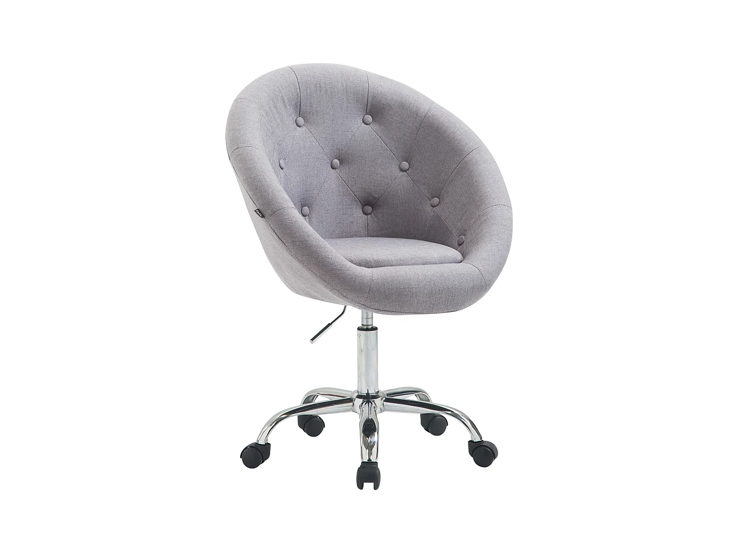 Tabouret de bureau - Tissu & Métal chromé - Gris - London V2 Stoff