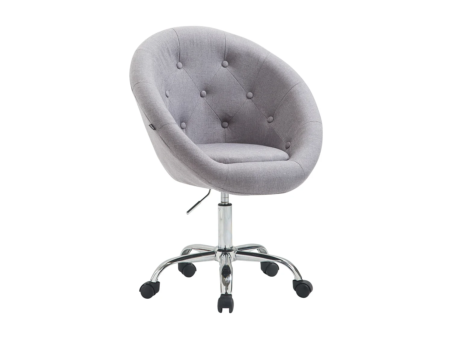 Bürohocker - Stoff & Metall in Chromoptik - grau - London V2 Stoff