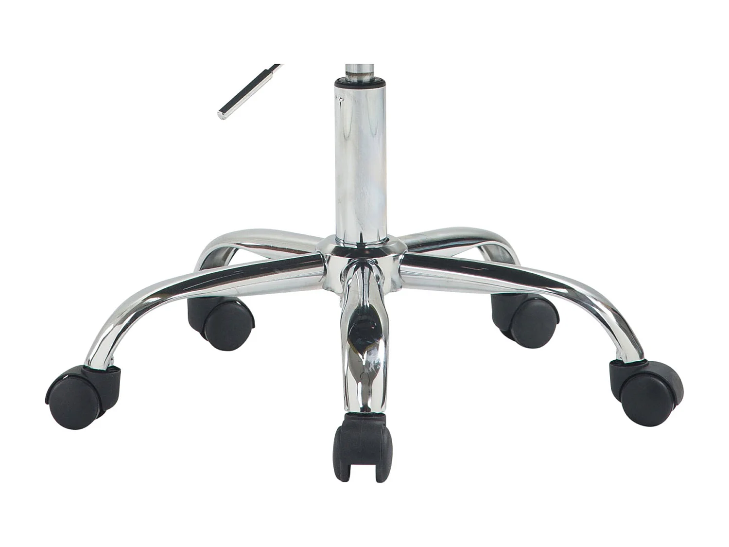 Bürohocker - Stoff & Metall in Chromoptik - grau - London V2 Stoff