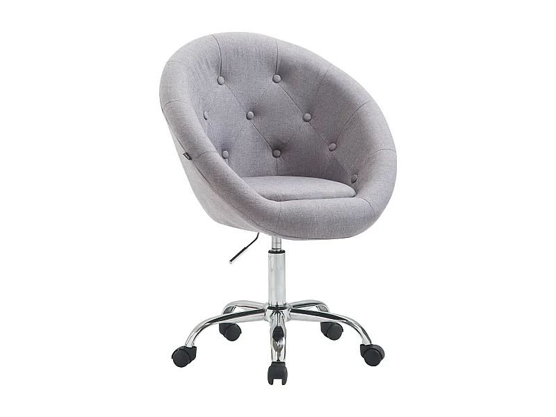 Tabouret de bureau - Tissu & Métal chromé - Gris - London V2 Stoff