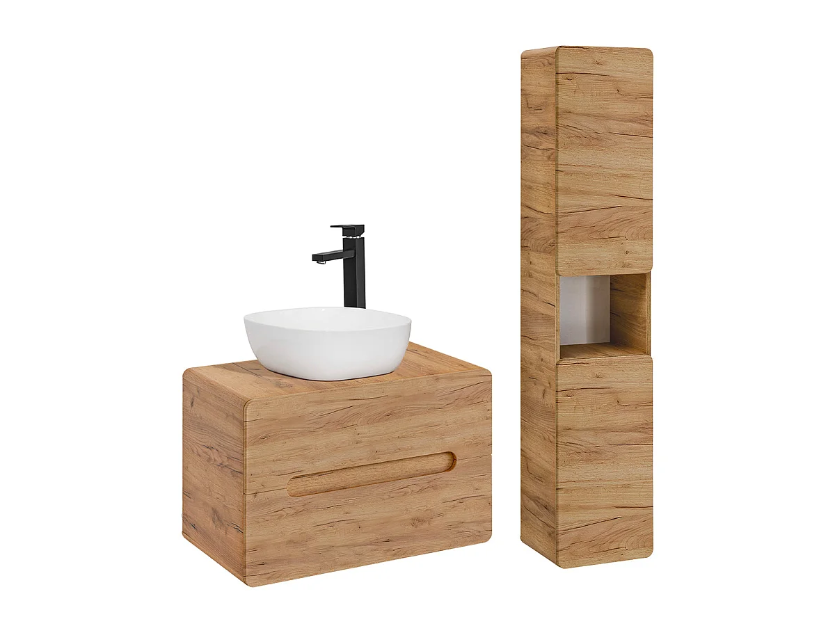 Ensemble meuble simple vasque 80cm et colonne Arun Bois
