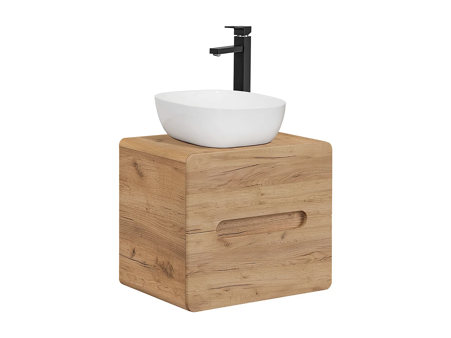 Ensemble meuble simple vasque 60cm et colonne Arun Bois