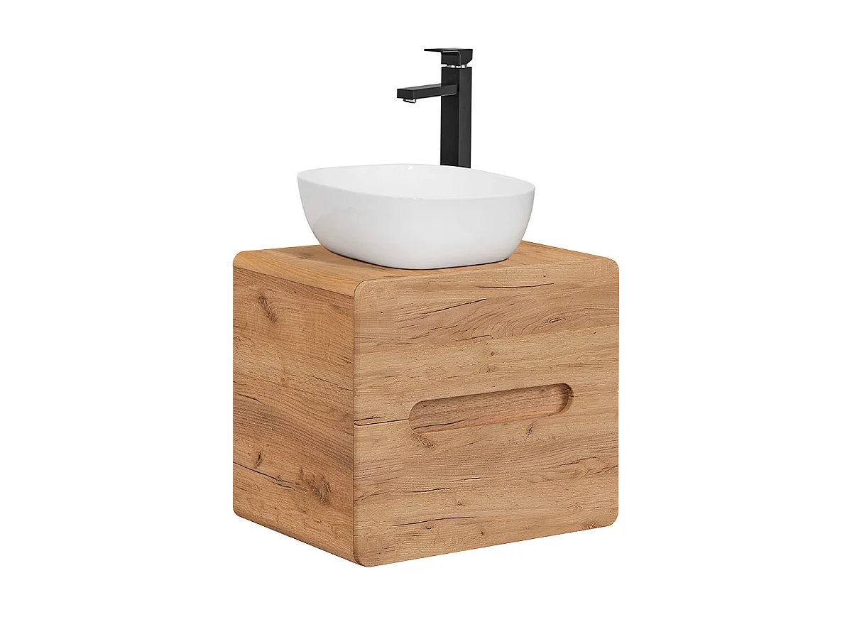Ensemble meuble simple vasque 60cm et colonne Arun Bois