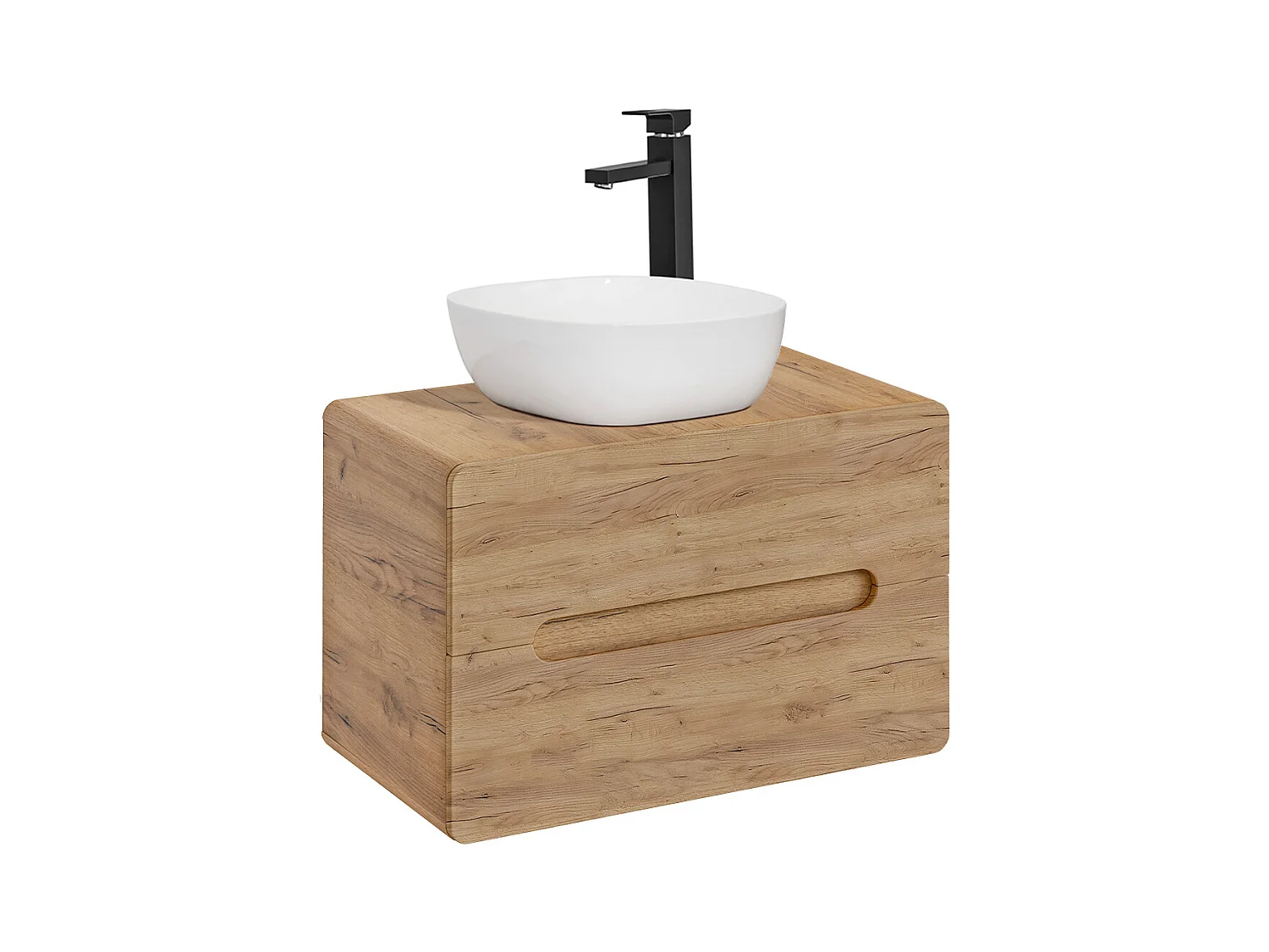 Enkele wastafel 80cm Arun Hout