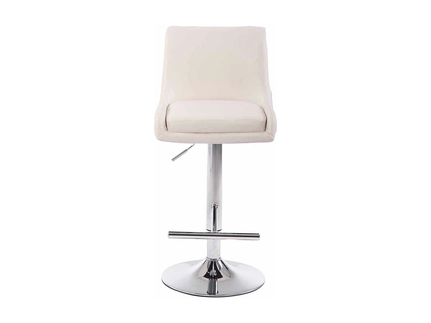 Lot de 2  Tabouret de bar - Similicuir & Métal - Blanc - Club