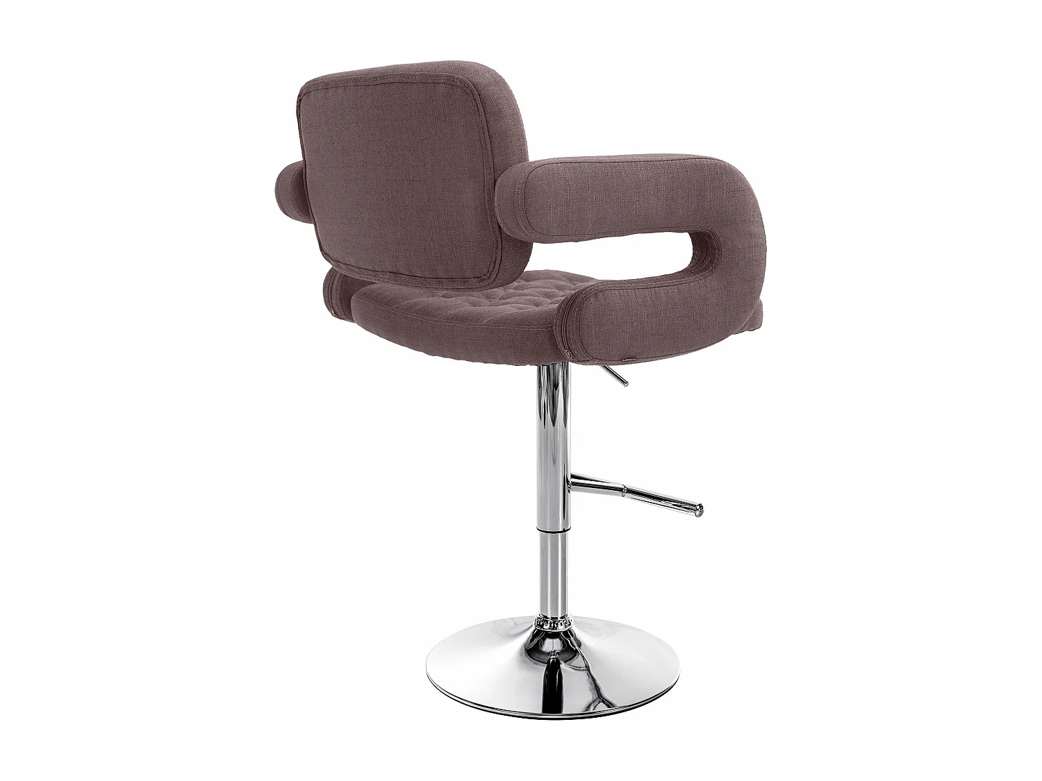 Lot de 2  Tabouret de bar - Tissu & Métal chromé - Marron - Dublin