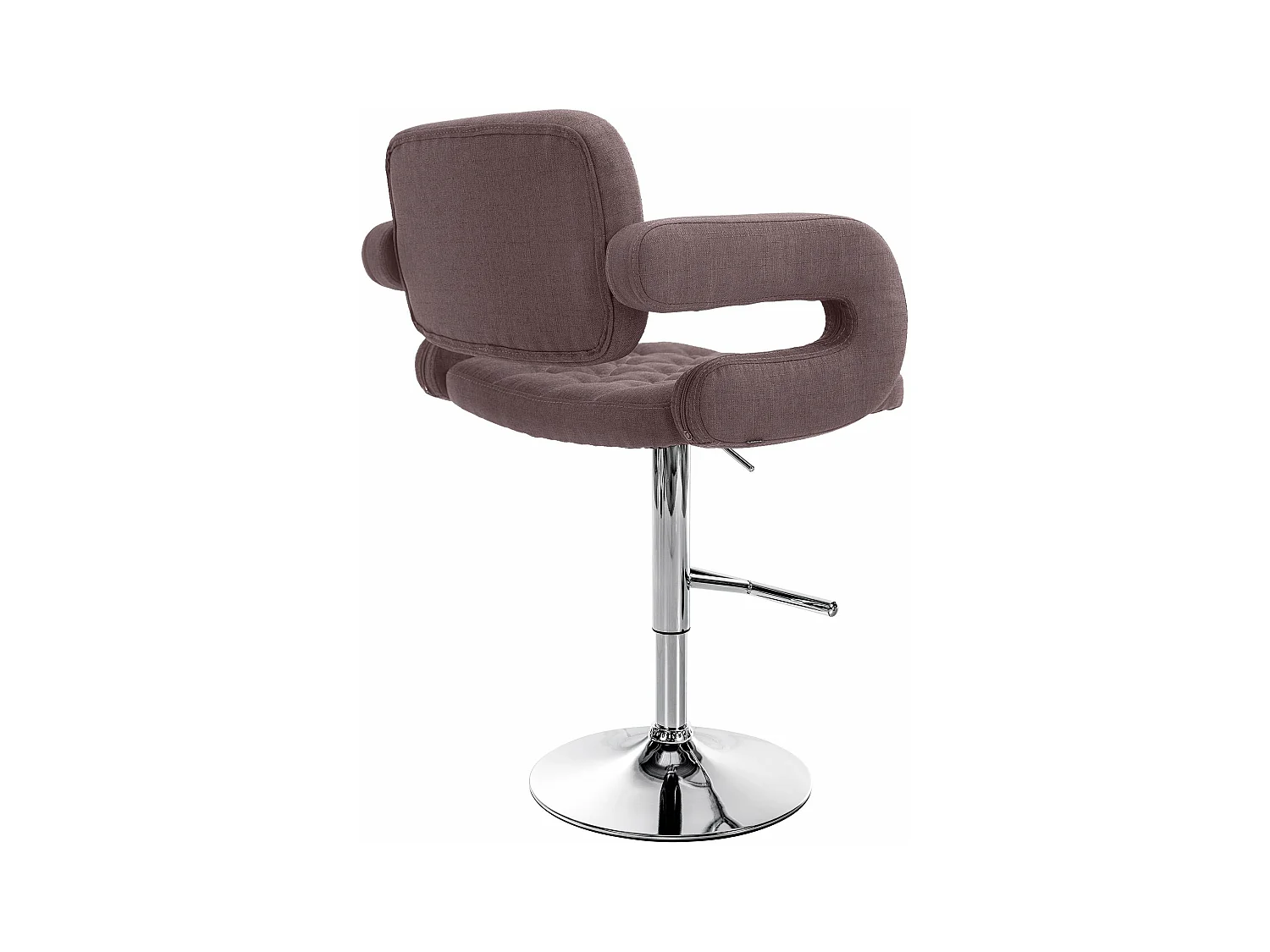 Lot de 2  Tabouret de bar - Tissu & Métal chromé - Marron - Dublin