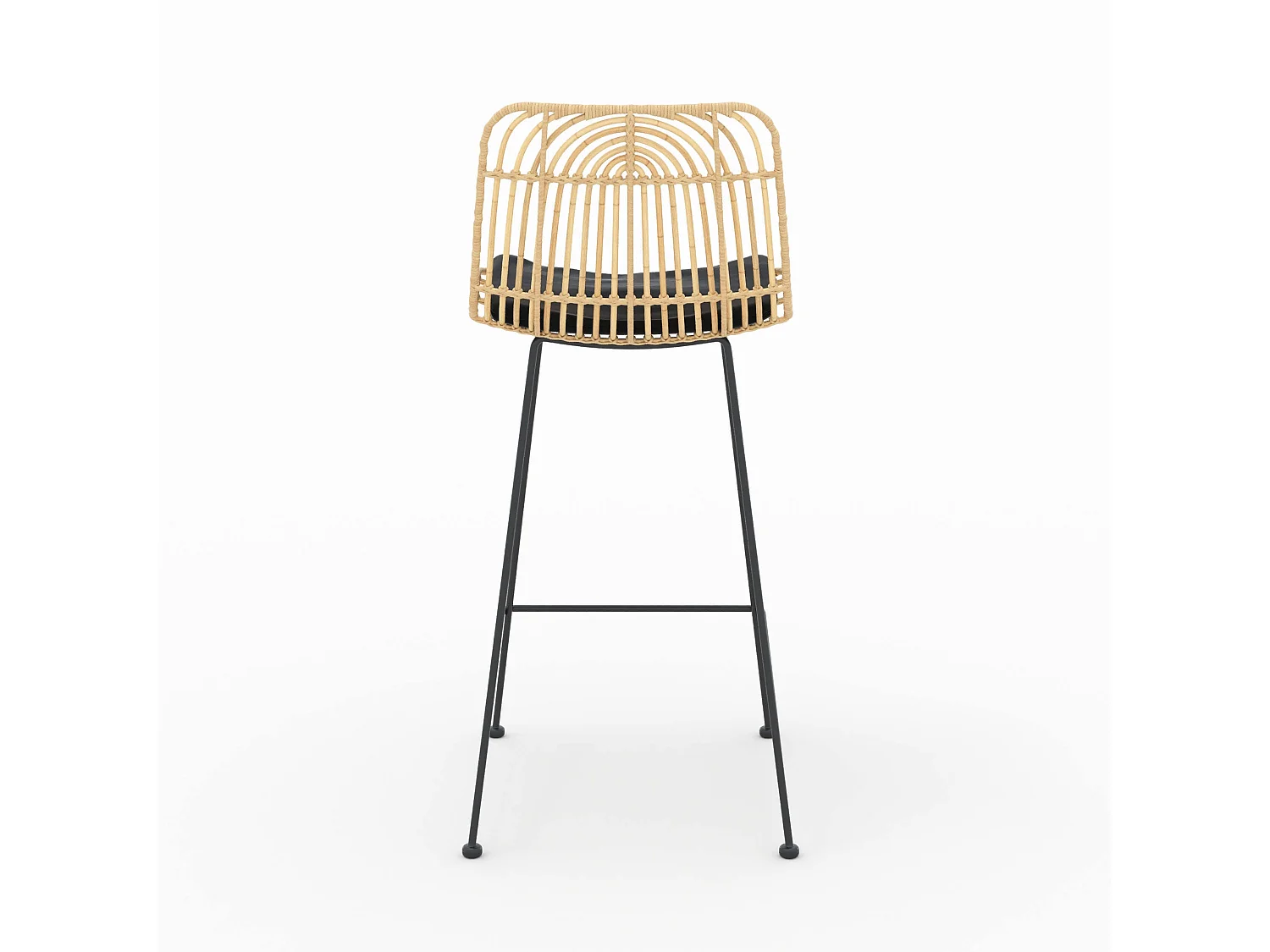 Set di 2 sedie per isola centrale 66 cm in rattan e nero - Goa