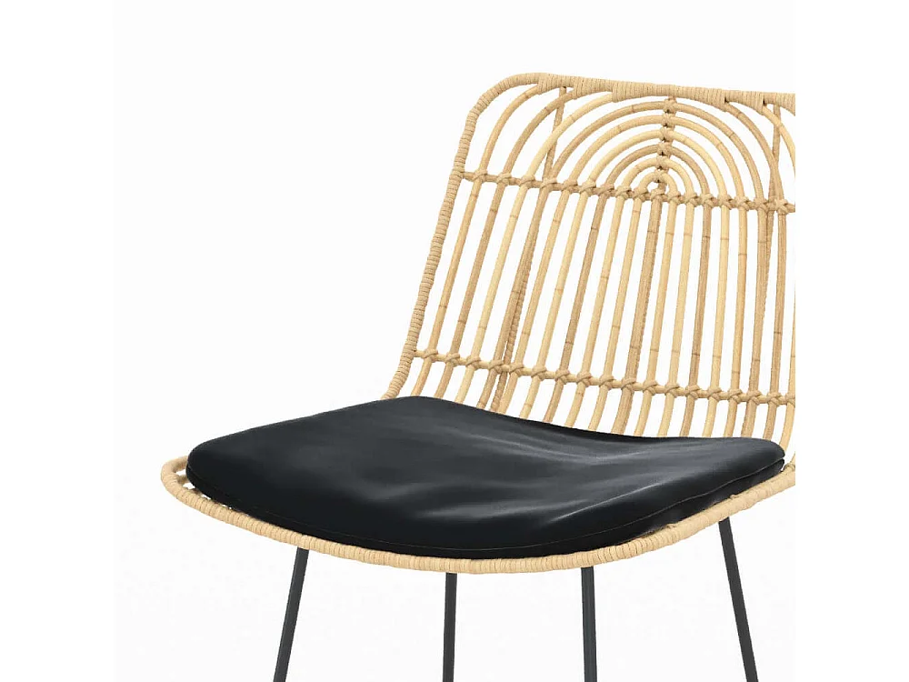 Set di 2 sedie per isola centrale 66 cm in rattan e nero - Goa