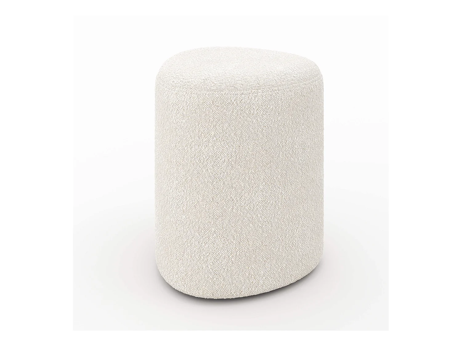 Pouf en tissu bouclé beige - Emmy
