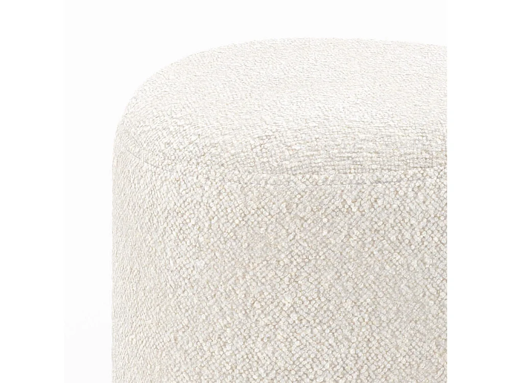 Pouf triangolare in tessuto bouclé beige - Emmy
