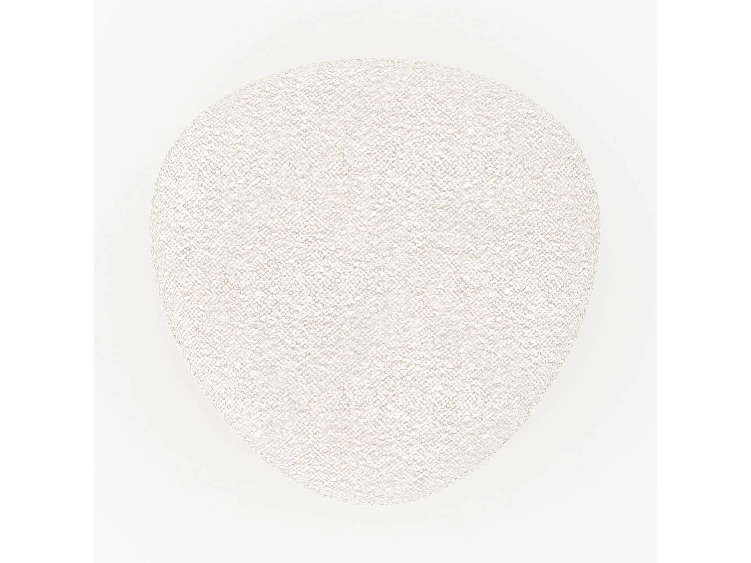 Pouf triangolare in tessuto bouclé beige - Emmy