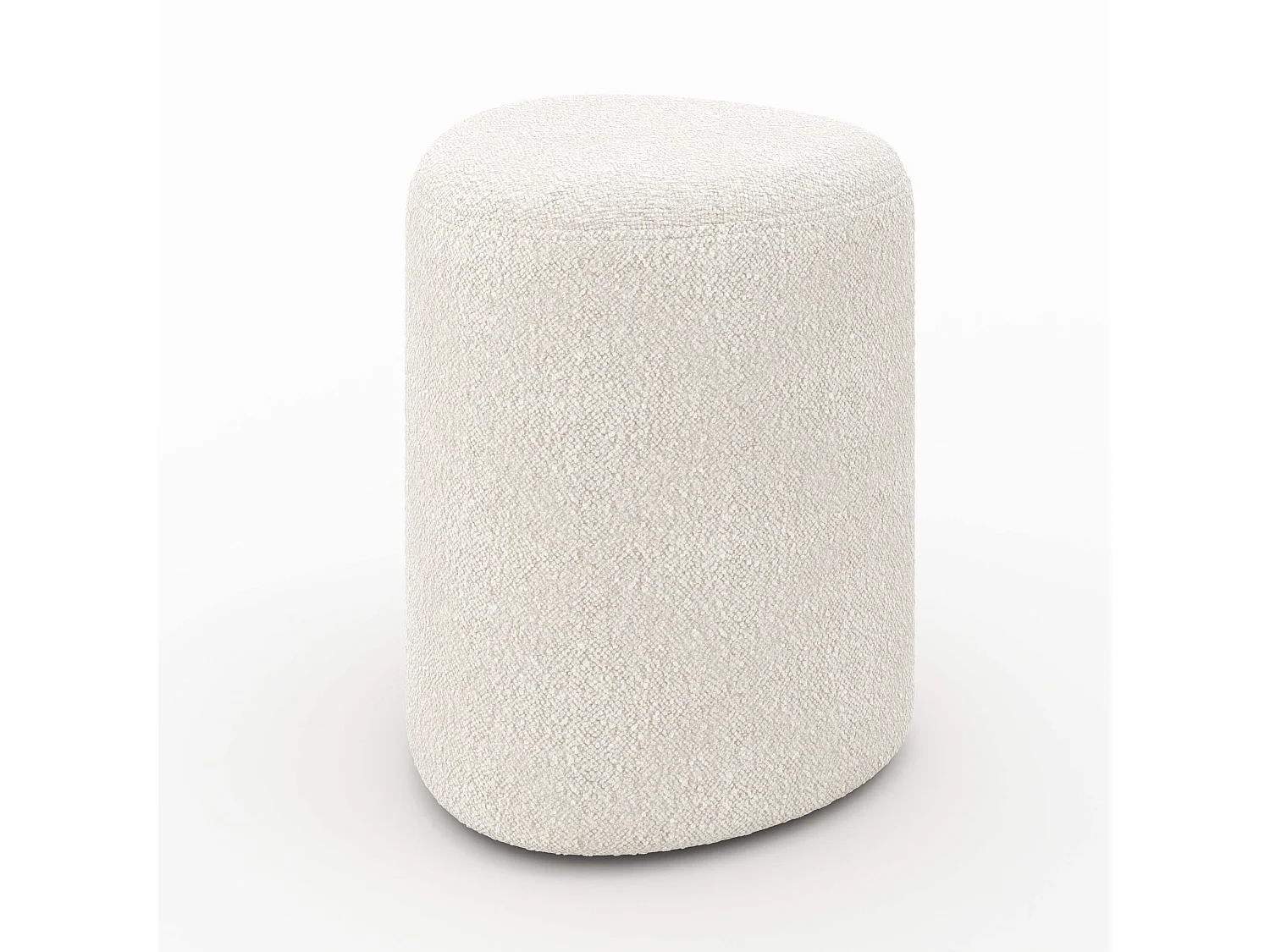 Pouf triangular de tela boucle beige - Emmy