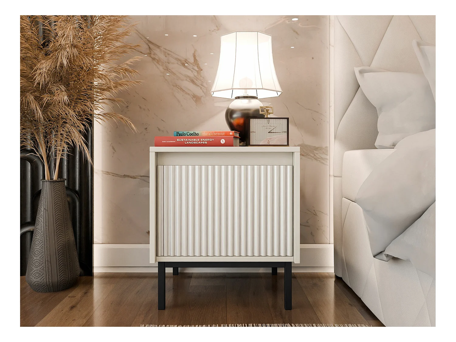 Mesilla de noche Comfivo Delruva 105, Cachemira, 50x45x40cm, MDF|Aglomerado laminado