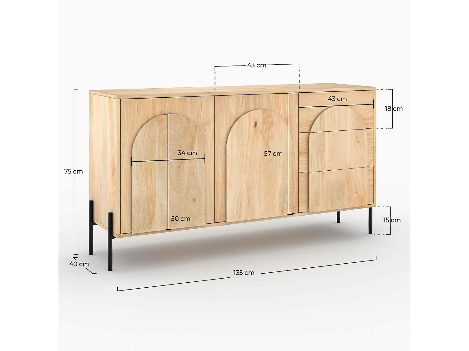 Buffet in legno di mango - Ama