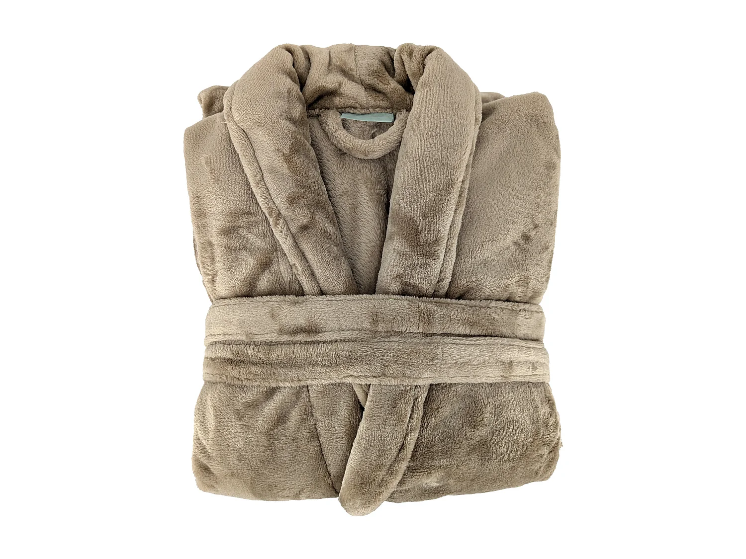 Peignoir col châle adulte DORIS micro fourrure taille XXL marron mouflon