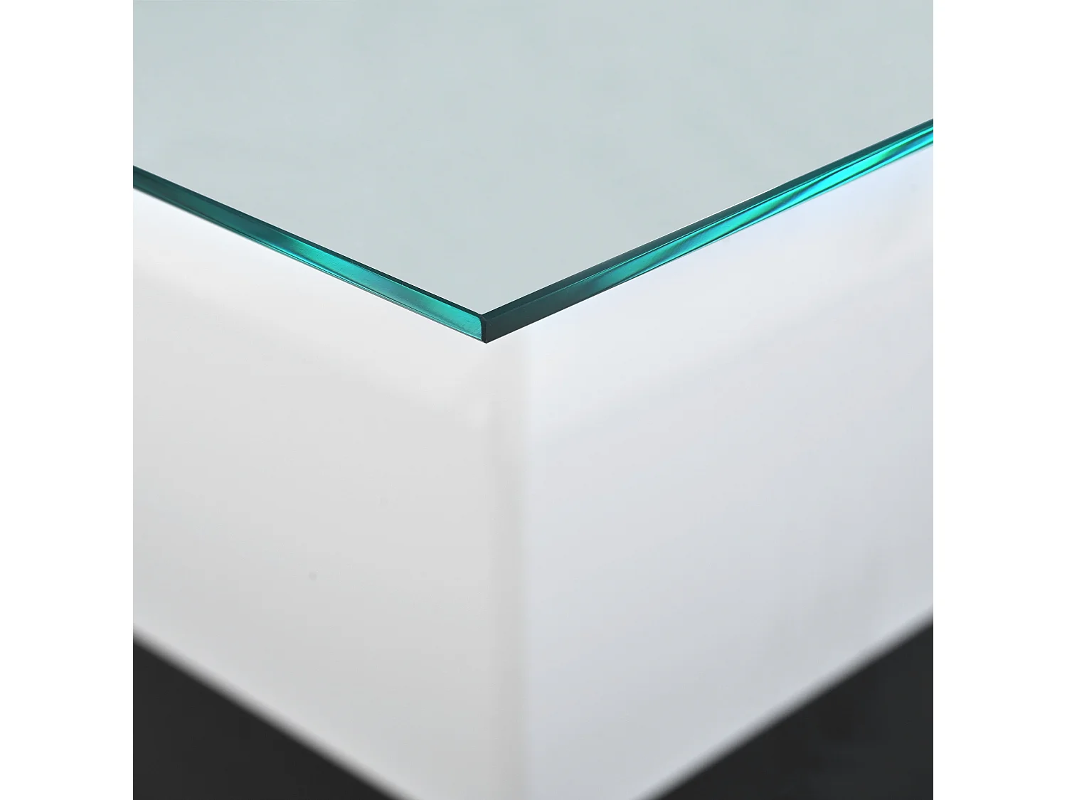 Mesa de centro moderna com rodízios giratórios - com LED - Branco e Preto