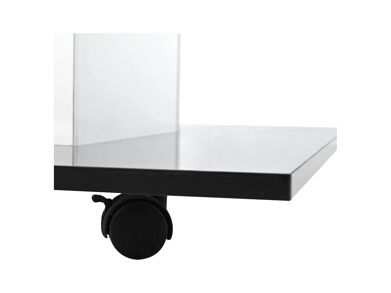 Mesa de centro moderna con ruedas giratorias - con LED - Blanco y negro