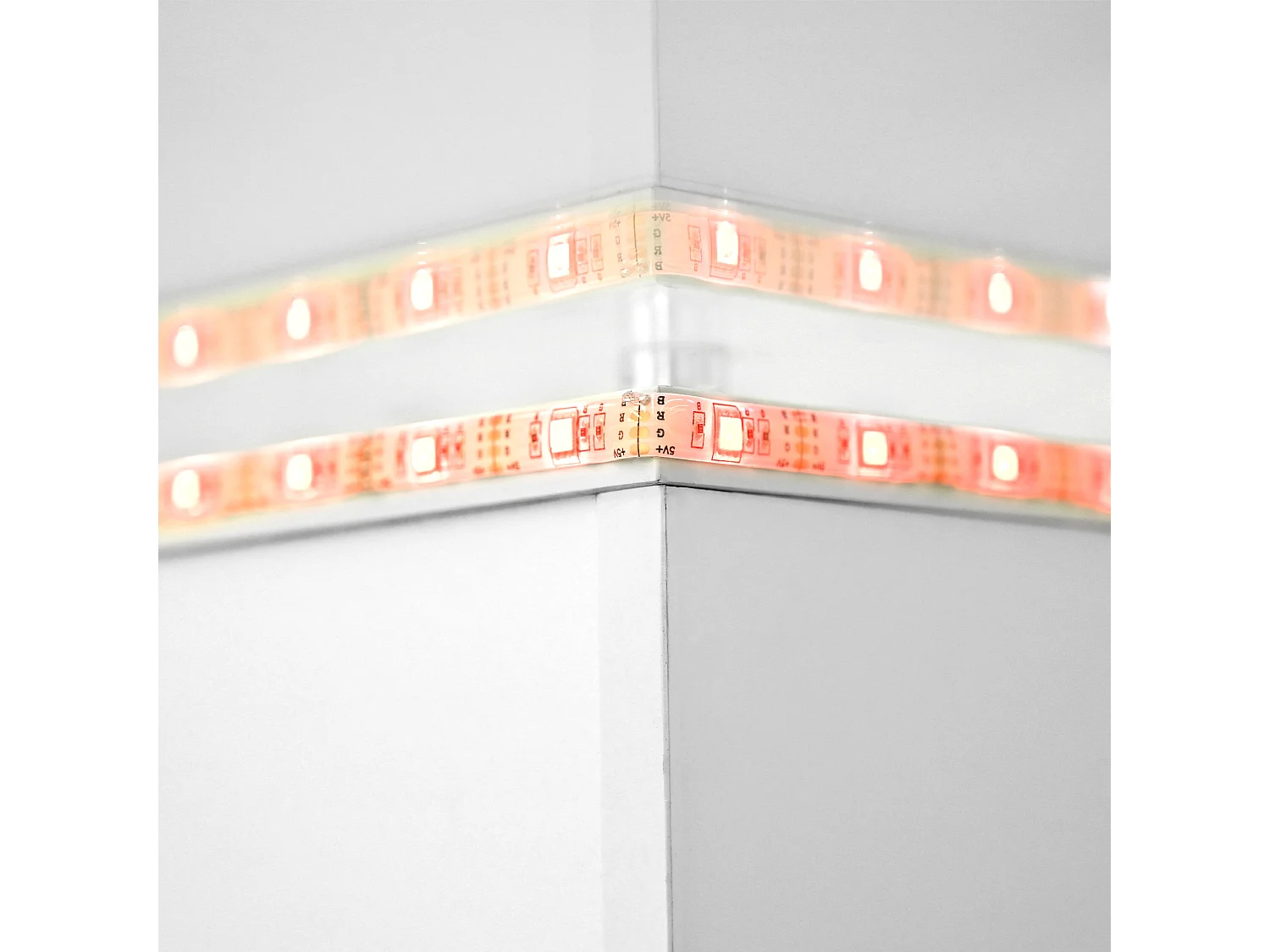 Table basse moderne à roulettes pivotantes - avec LED - Blanc & Noir