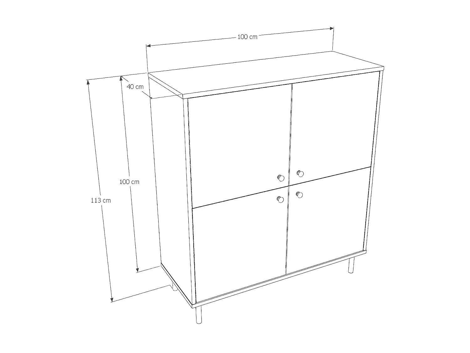 Dressoir VENUS SB100 4D 100x40x113 Beige