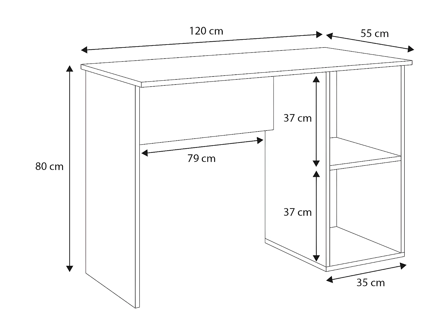 Bureau TAKO D120 120x80x55 Grijs