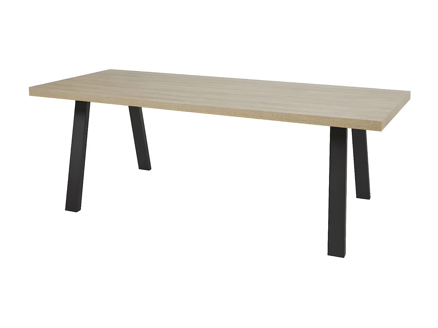 FRANK - Table 170cm Aspect Bois French Oak Piètement A Métal Noir