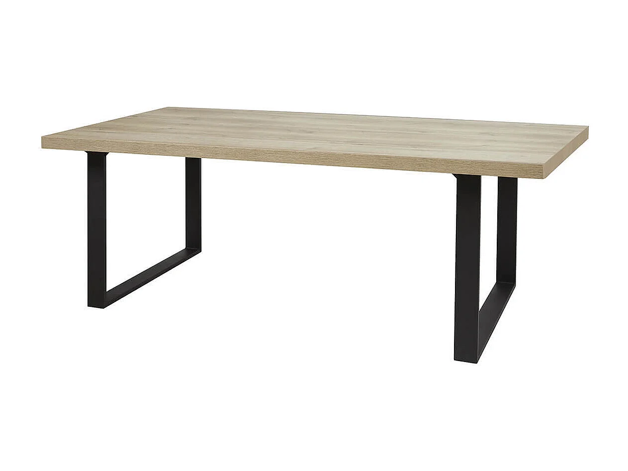 ARIZONA - Table 230cm Aspect Bois Arizona Oak Piètement U Métal Noir