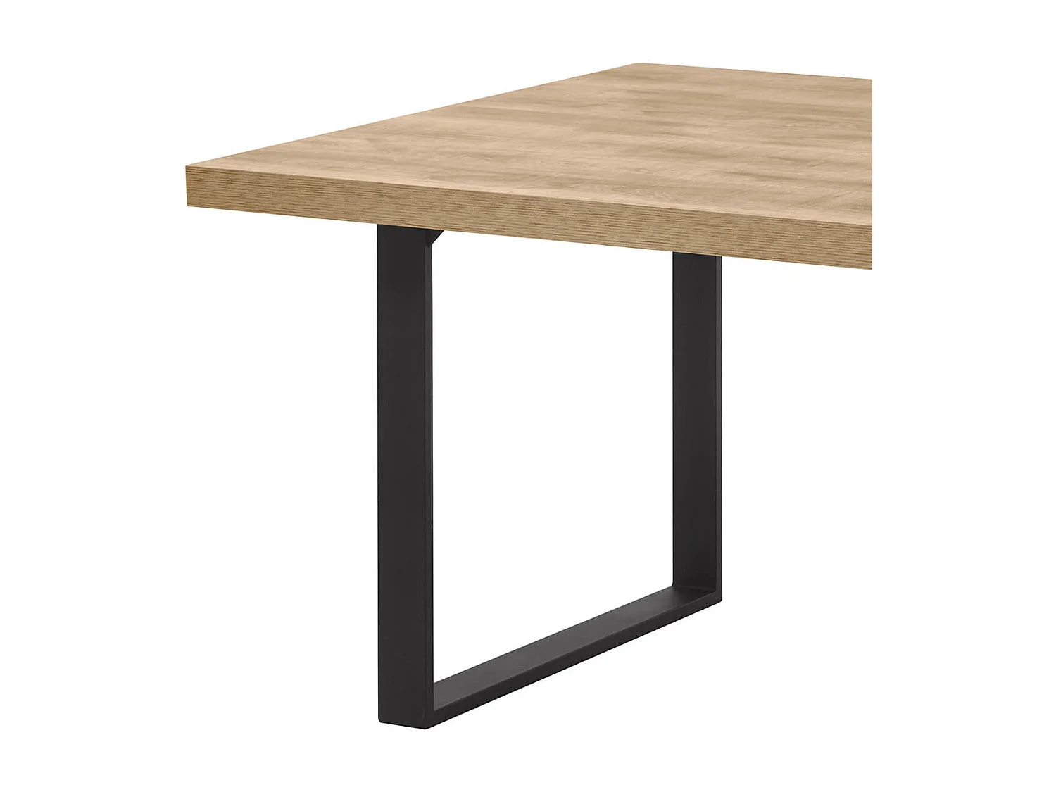 SCARLET - Table 170cm Aspect Bois Scarlet Oak Piètement U Métal Noir