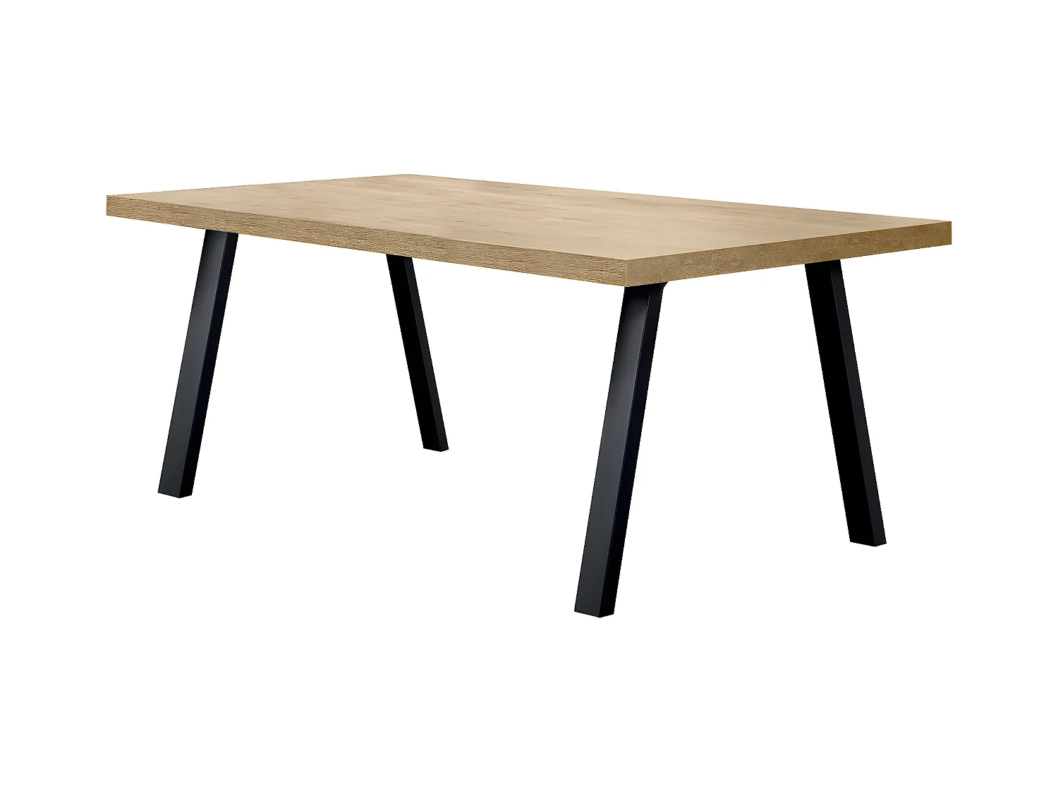 SCARLET - Table 230cm Aspect Bois Scarlet Oak Piètement A Métal Noir